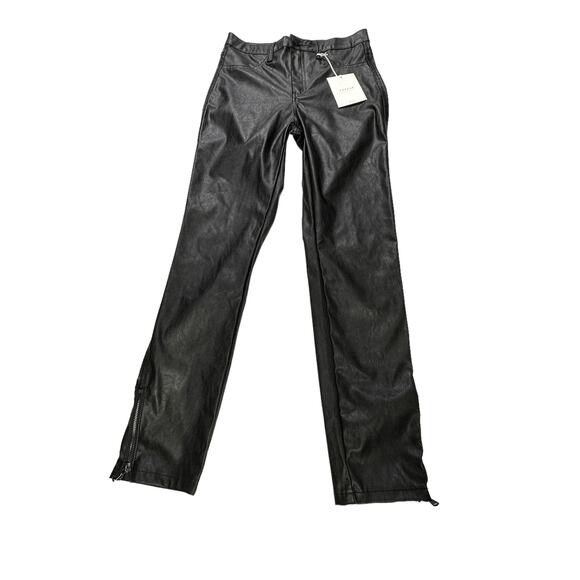 NEW Kancan Faux Leather sz 26 High Waist Black Pleather Leggings Skinny Pants - Picture 6 of 10